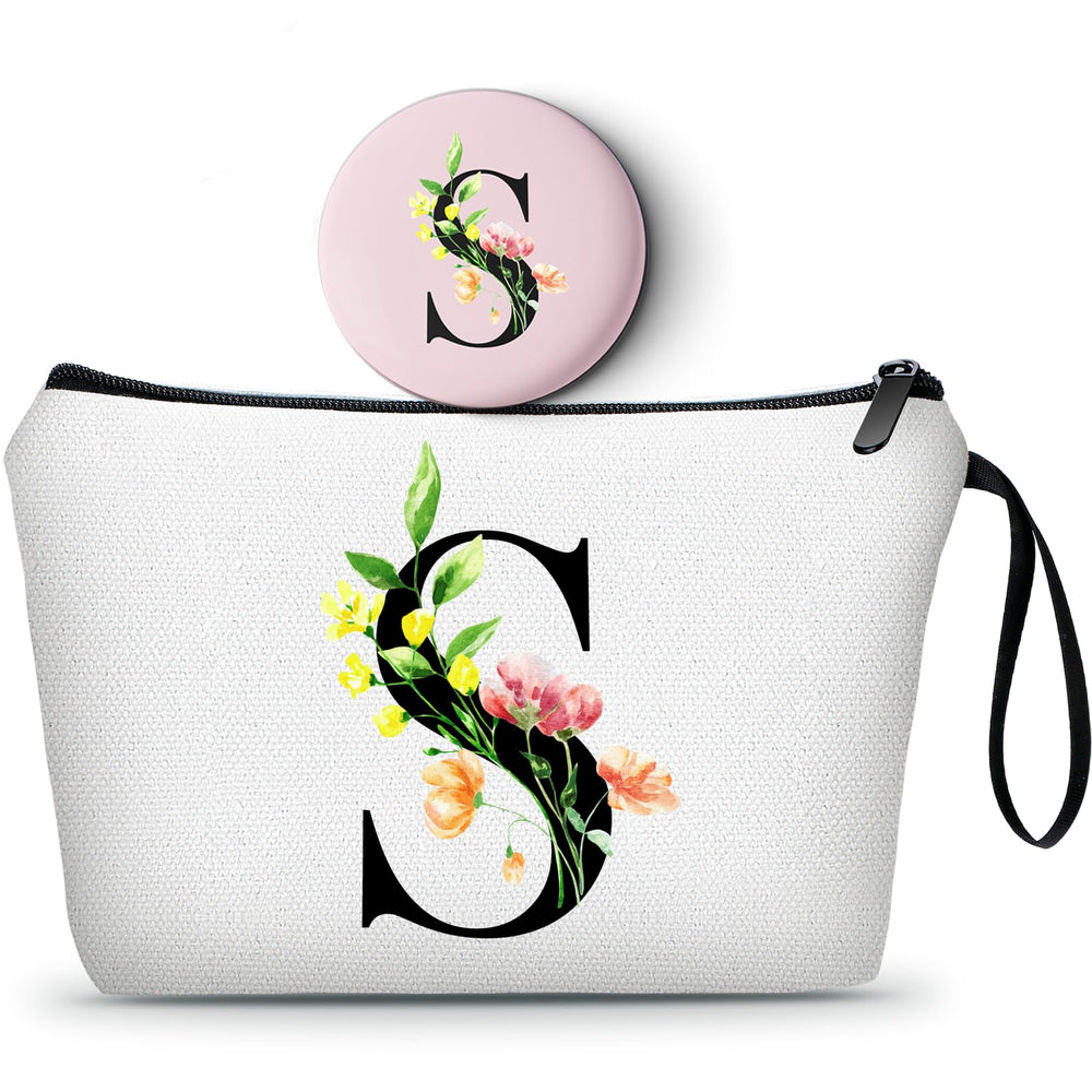 SEAMOON monogram makeup bag sides with dual S print for personalized style