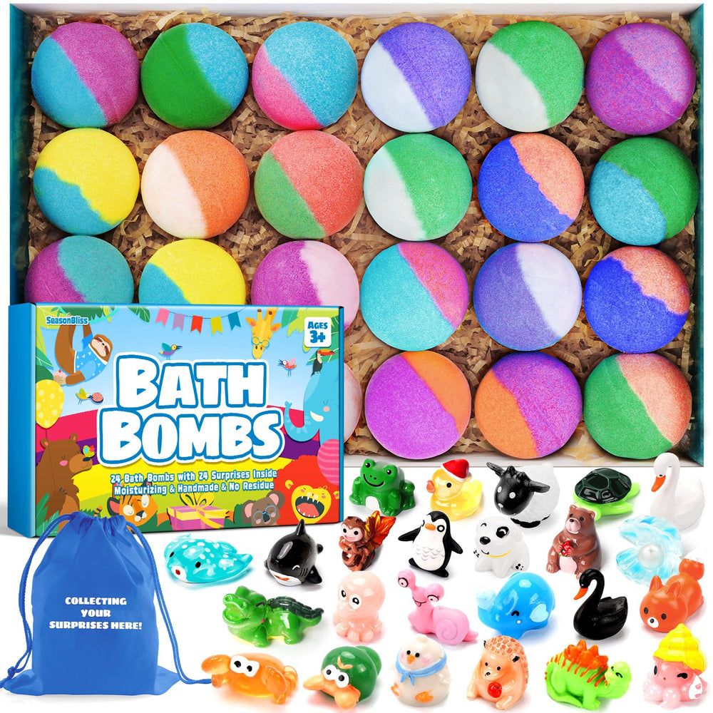 SeasonBliss bath bombs reveal surprise ball inside for imaginative bath-time play