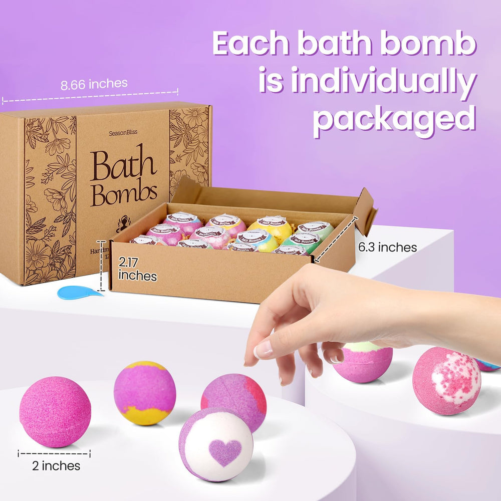 SeasonBliss bath bombs individually wrapped preserve fragrance for gifting and fresh bath moments