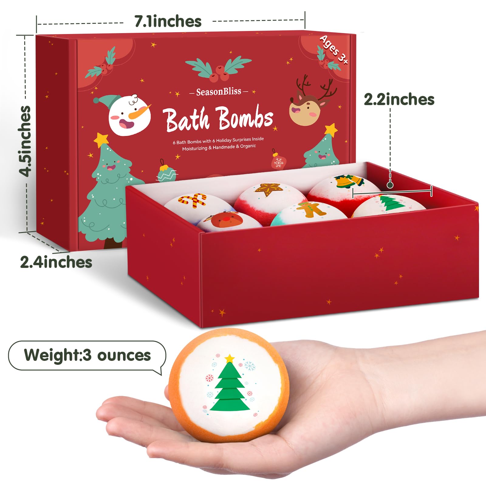 seasonbliss colorful bath bombs featuring fun surprise toys inside