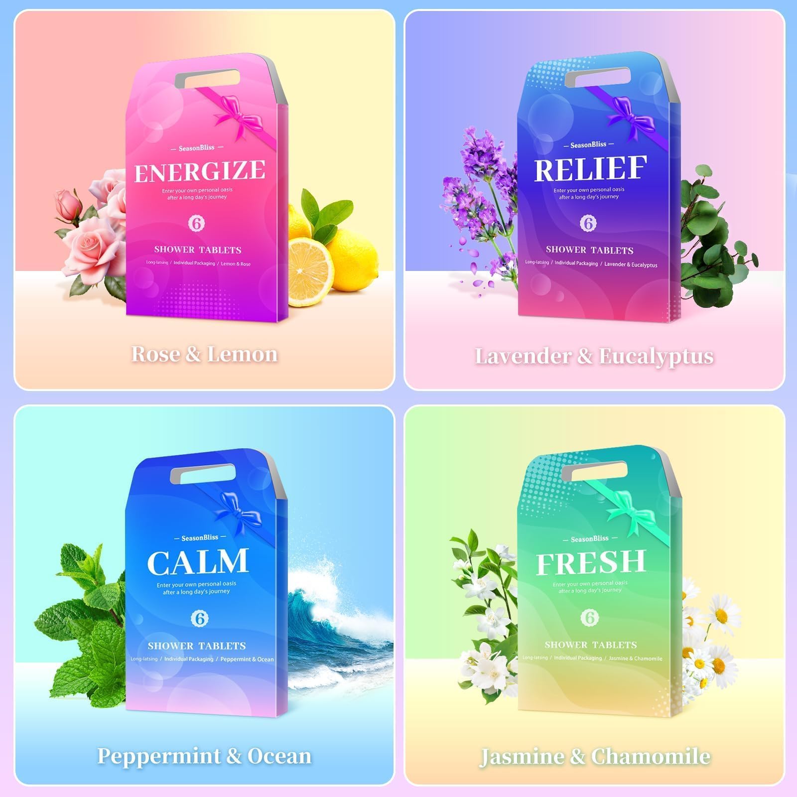 SeasonBliss individually wrapped steamer highlights easy use and lasting fragrance on demand.