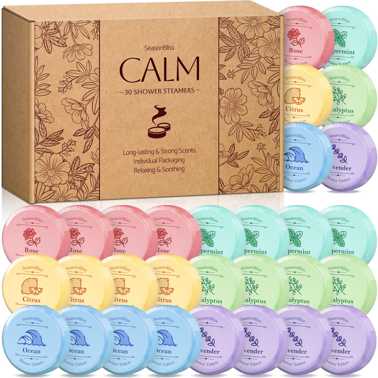 SeasonBliss shower steamer rose scent for aromatherapy boost during showers