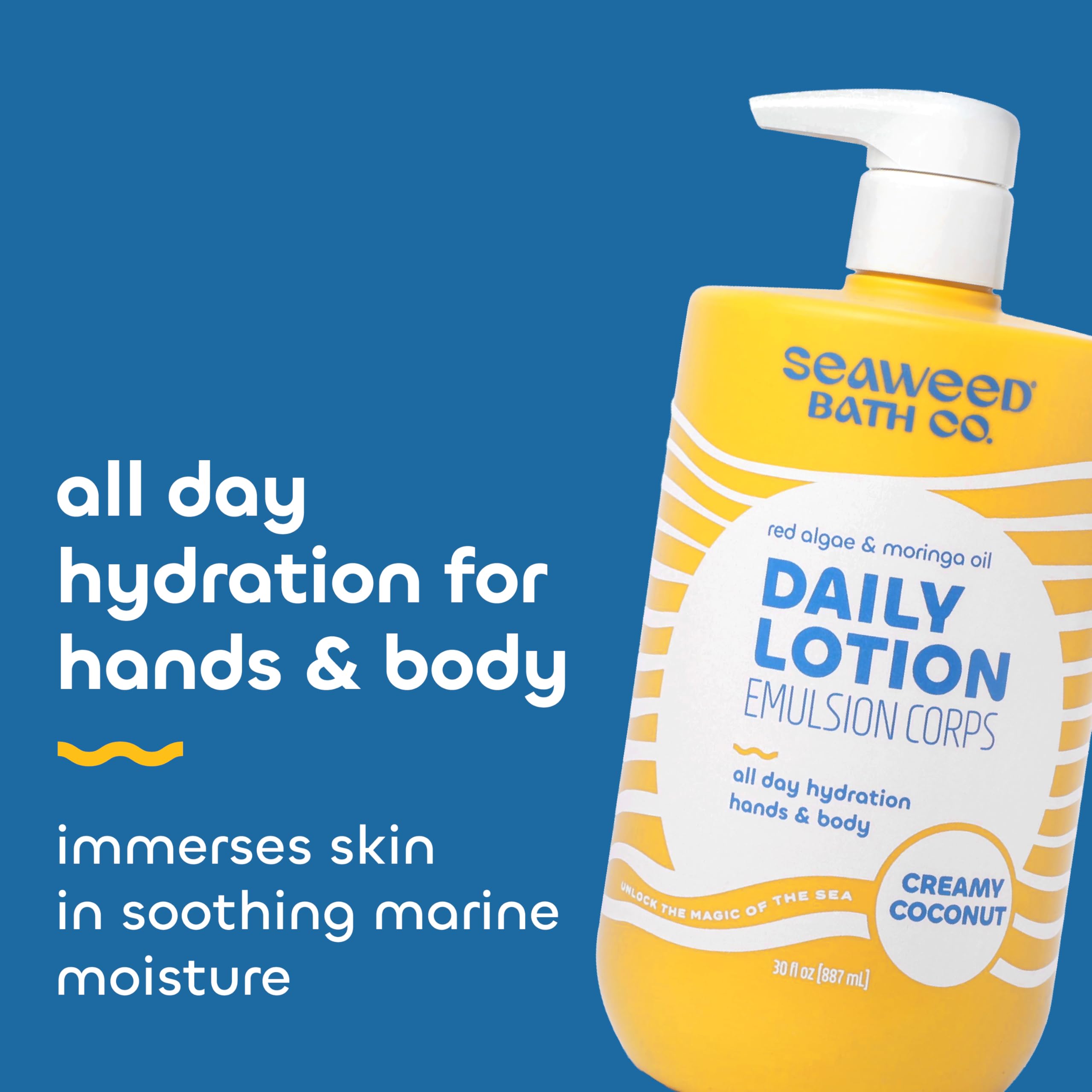 Creamy Coconut Daily Lotion being poured to show texture and consistency.