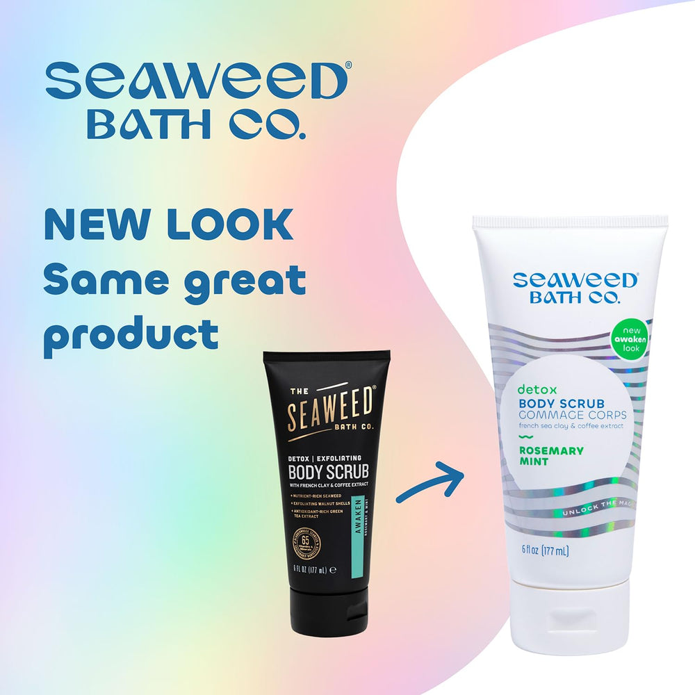 Seaweed Bath Co Detox Body Scrub ingredient close-up highlighting coffee bean extract for energizing skin