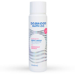 The Seaweed Bath Co. Energize body wash bottle front showing a refreshing shower experience