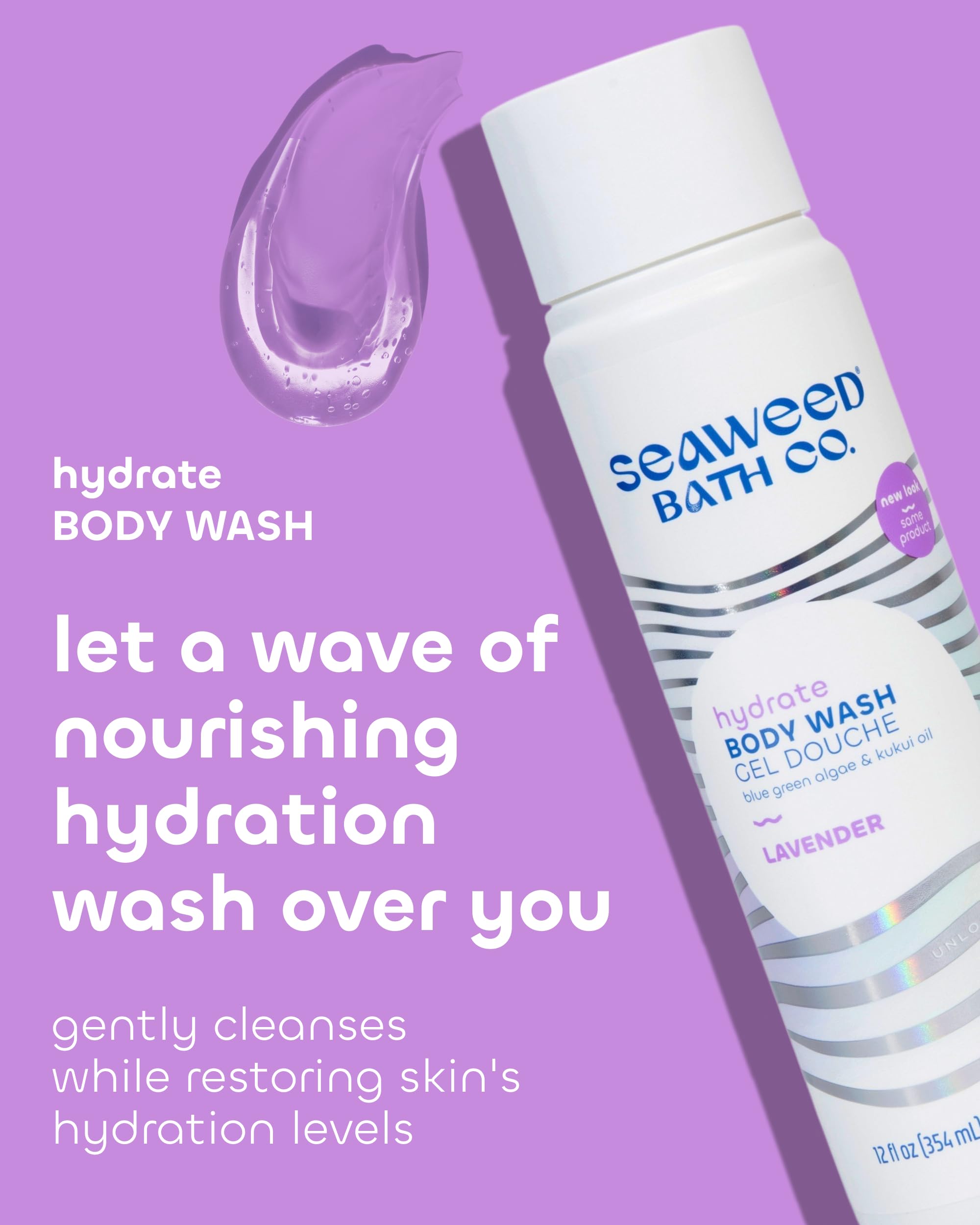 Seaweed Bath Co Hydrate Body Wash splash lavender – refreshing shower experience.