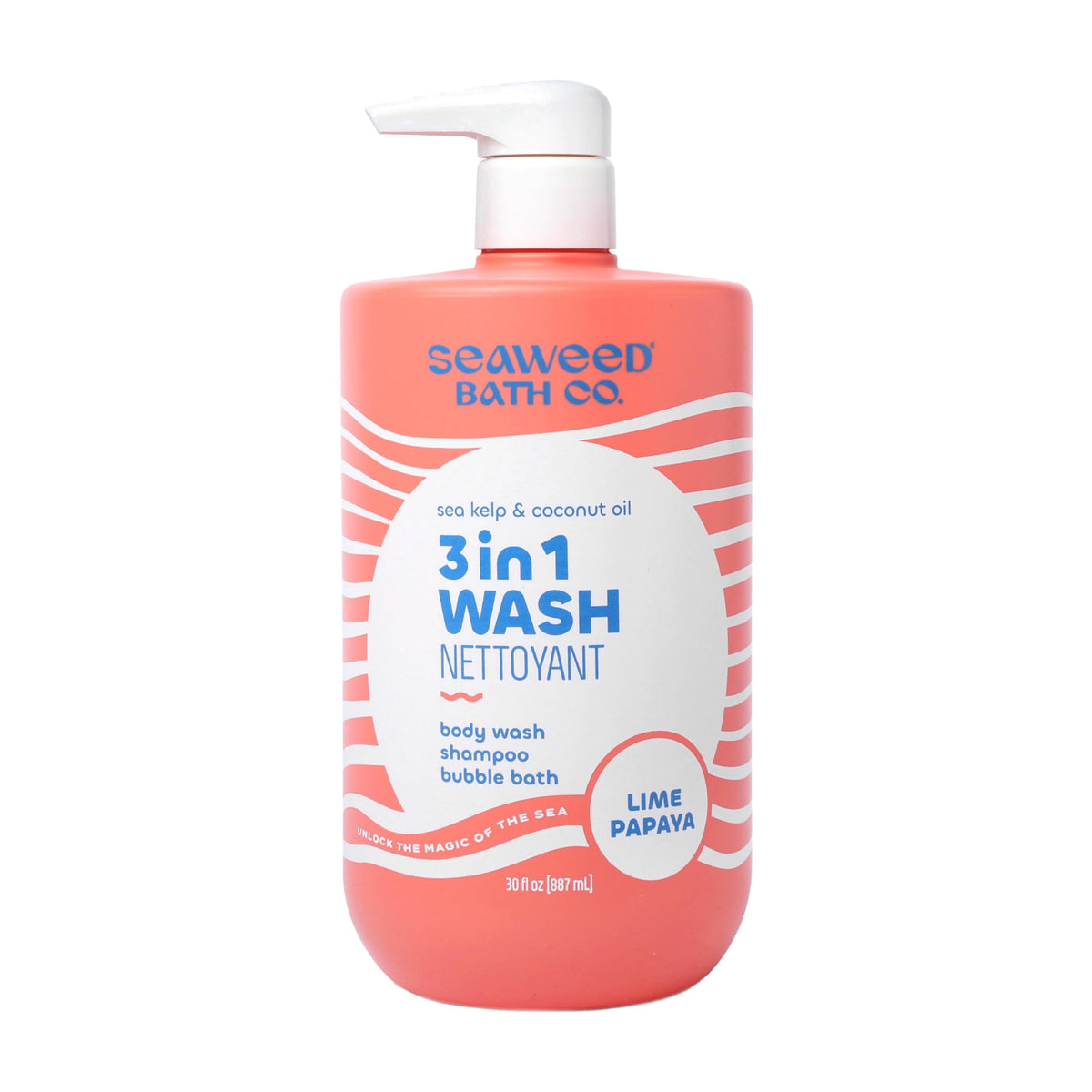 The Seaweed Bath Co. Lime Papaya 3-in-1 wash bottle for versatile cleansing and hydration.