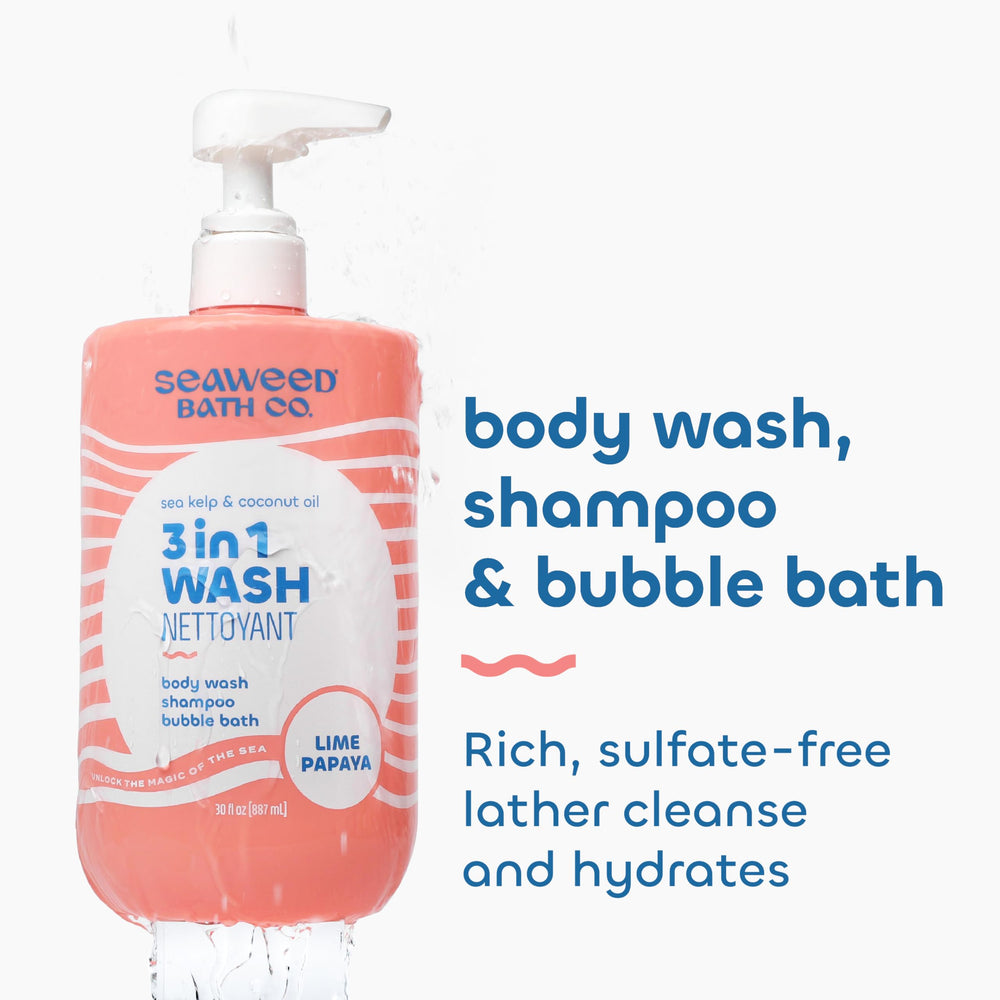 Lime Papaya 3-in-1 wash lather demonstrates refreshing cleansing potential.