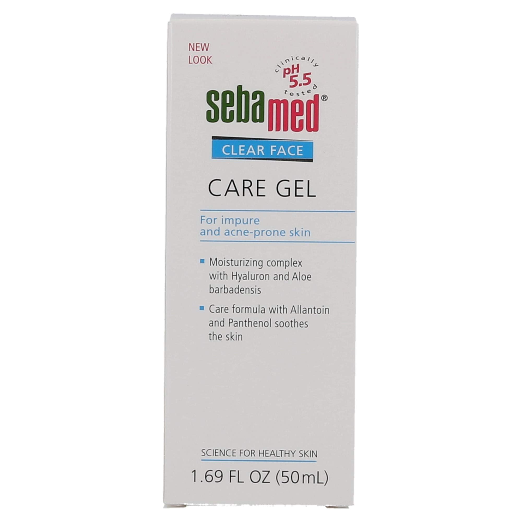 SEBAMED Clear Face Care Gel being applied for soothing moisturization on skin.