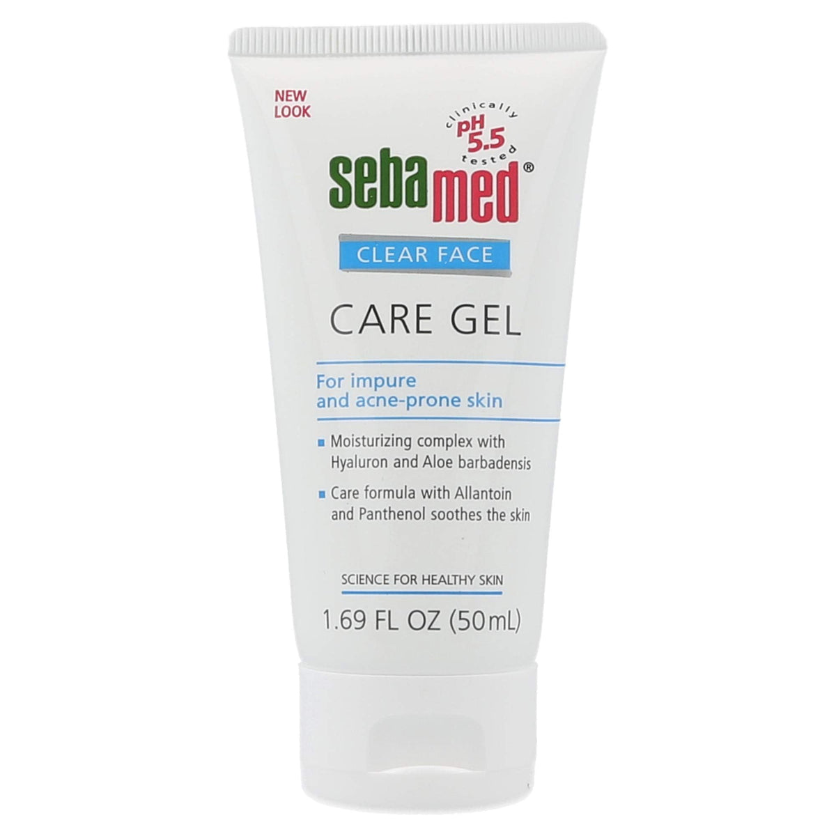 SEBAMED Clear Face Care Gel bottle for acne-prone skin hydration and pH balance.