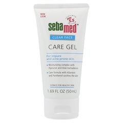 SEBAMED Clear Face Care Gel bottle for acne-prone skin hydration and pH balance.