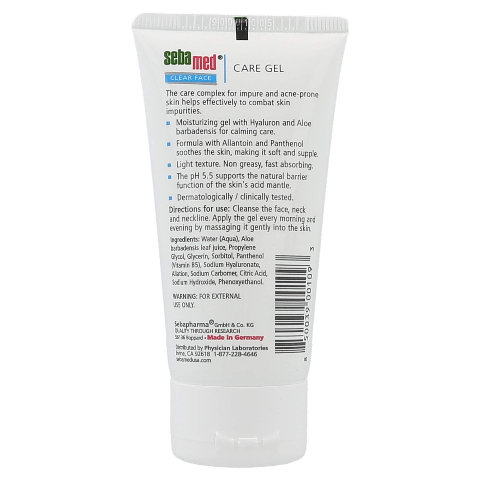SEBAMED Clear Face Care Gel texture close-up showing lightweight hydration.