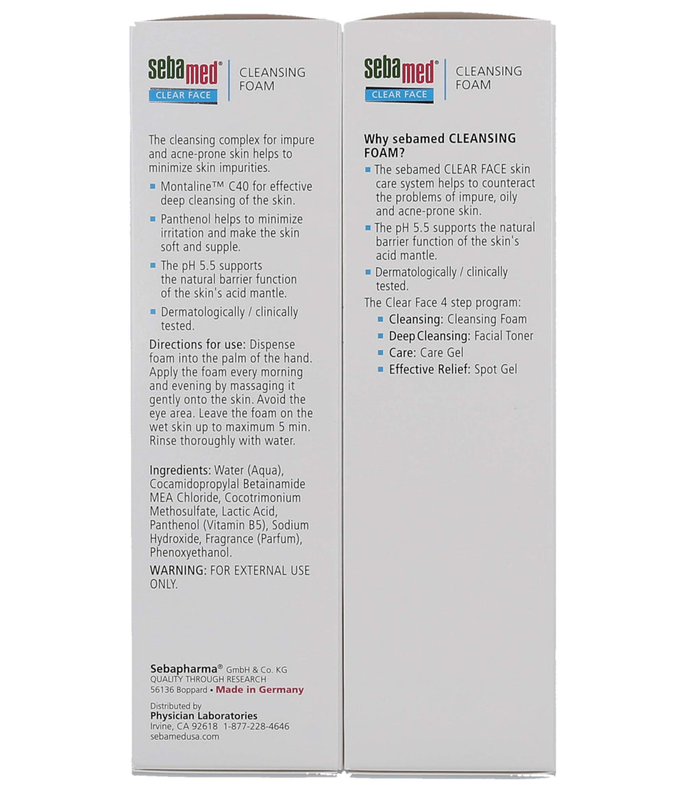 Sebamed Clear Face Cleansing Foam pack of 2 supports a simple skincare routine.