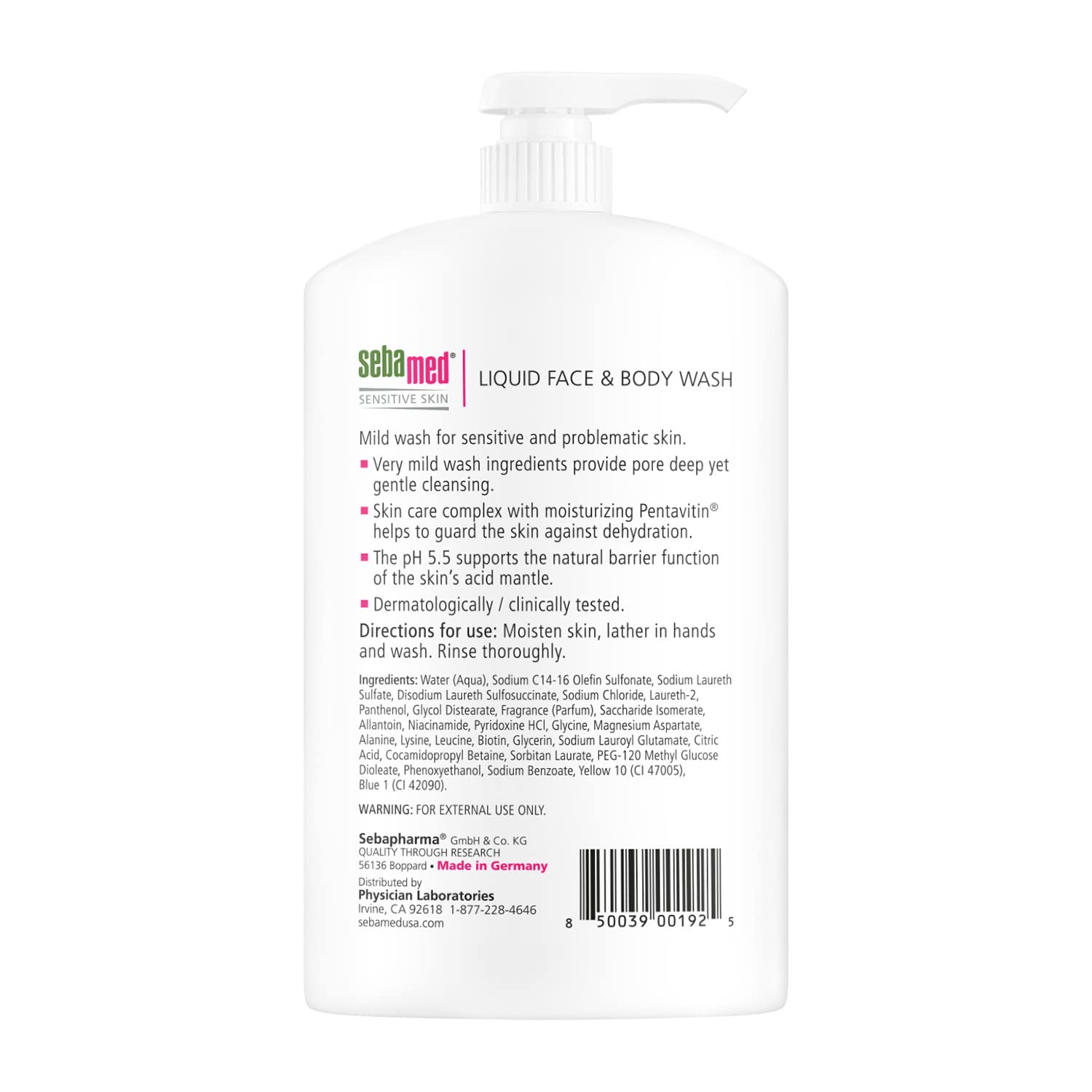SEBAMED foam lather closeup emphasizes mild hydration and skin-safe cleansing