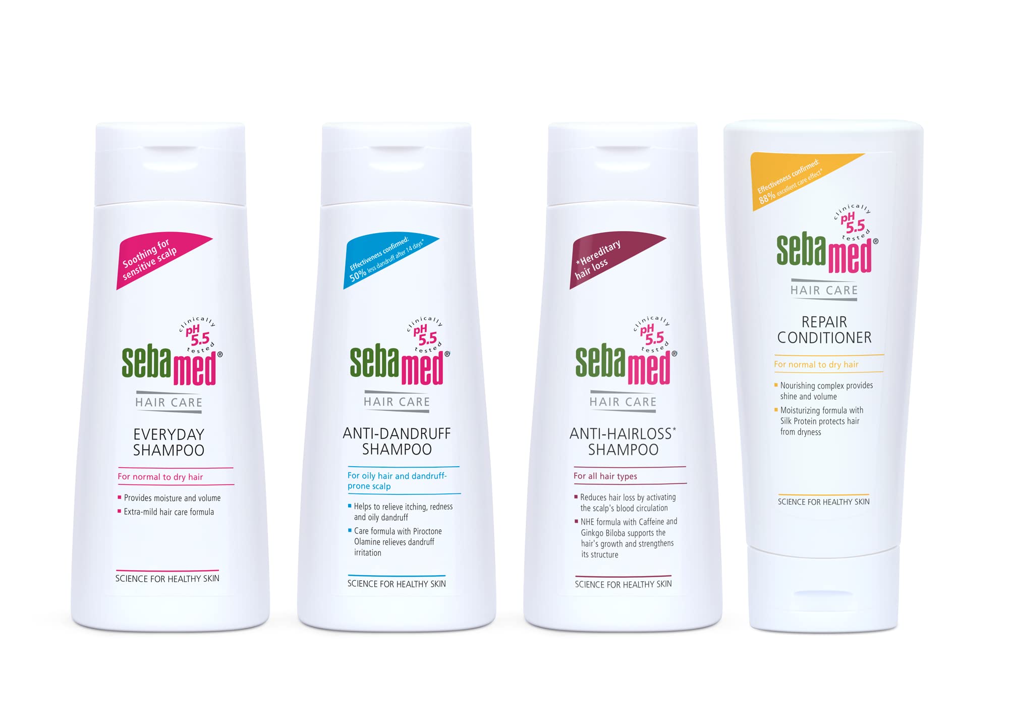 Sebamed Repair Conditioner smooth-hair finish enhances manageability and shine.