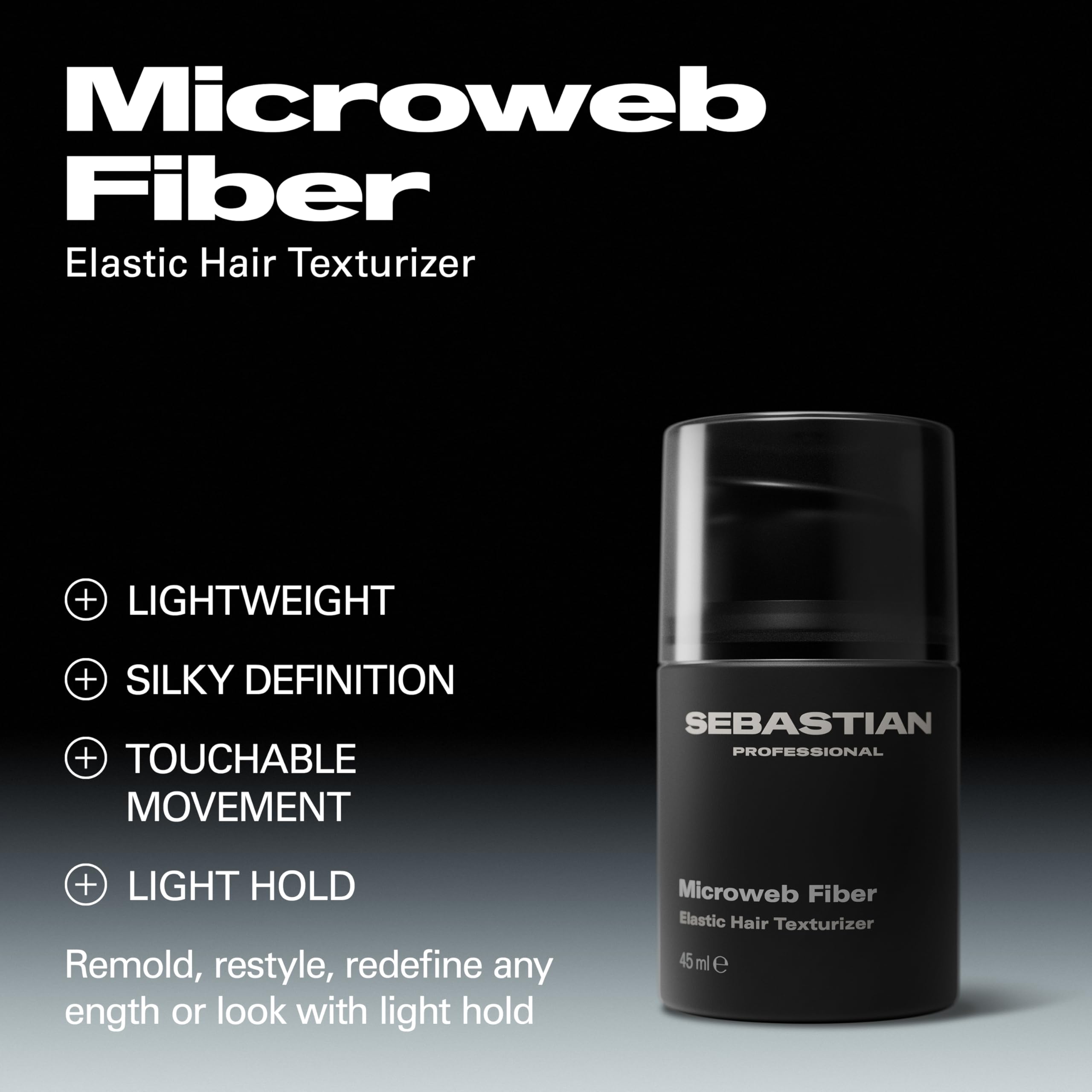 Sebastian Professional close-up of gel texture highlighting fibrous network for airy definition