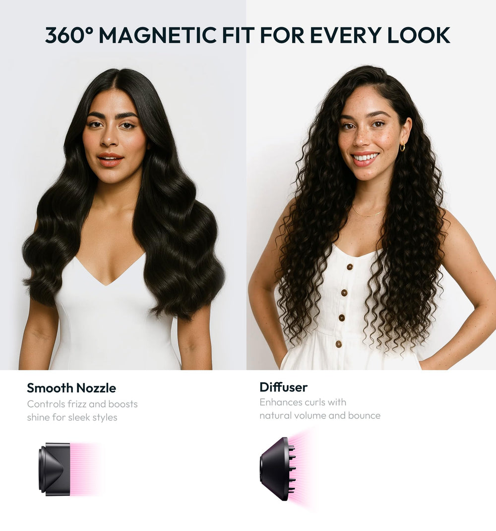 Seboar hair dryer in action with powerful ion flow and cooling shot for lasting style.