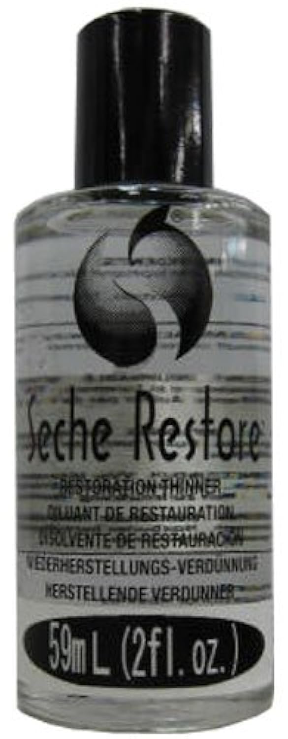 Seche Restore top coat thinner bottle revives thick polishes for smoother, streak-free coats.