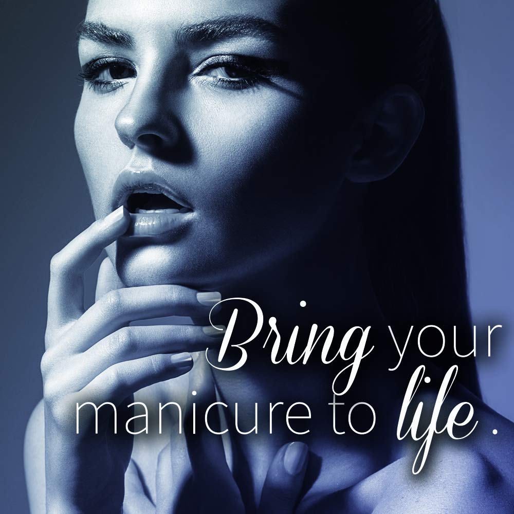 Seche Vive long-wear gloss demonstrates glossy nails that resist chipping.