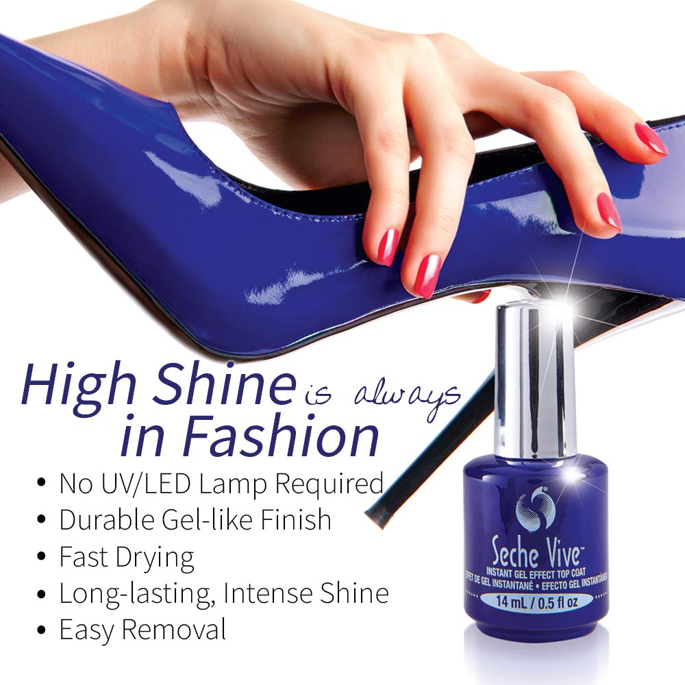 Seche Vive two-pack packaging emphasizes value and consistent gel-look protection.