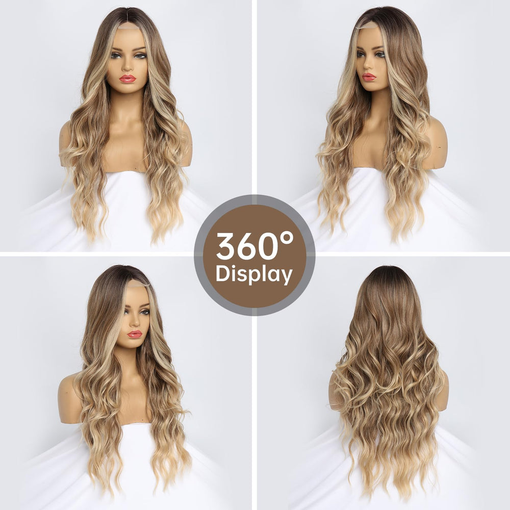 SeclitWu ombre blonde wig suitable for daily wear or cosplay with versatile styling.