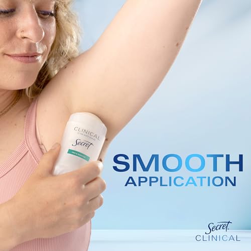 Secret Clinical Strength bottle with glide-cap demonstrates easy application during daily routines.