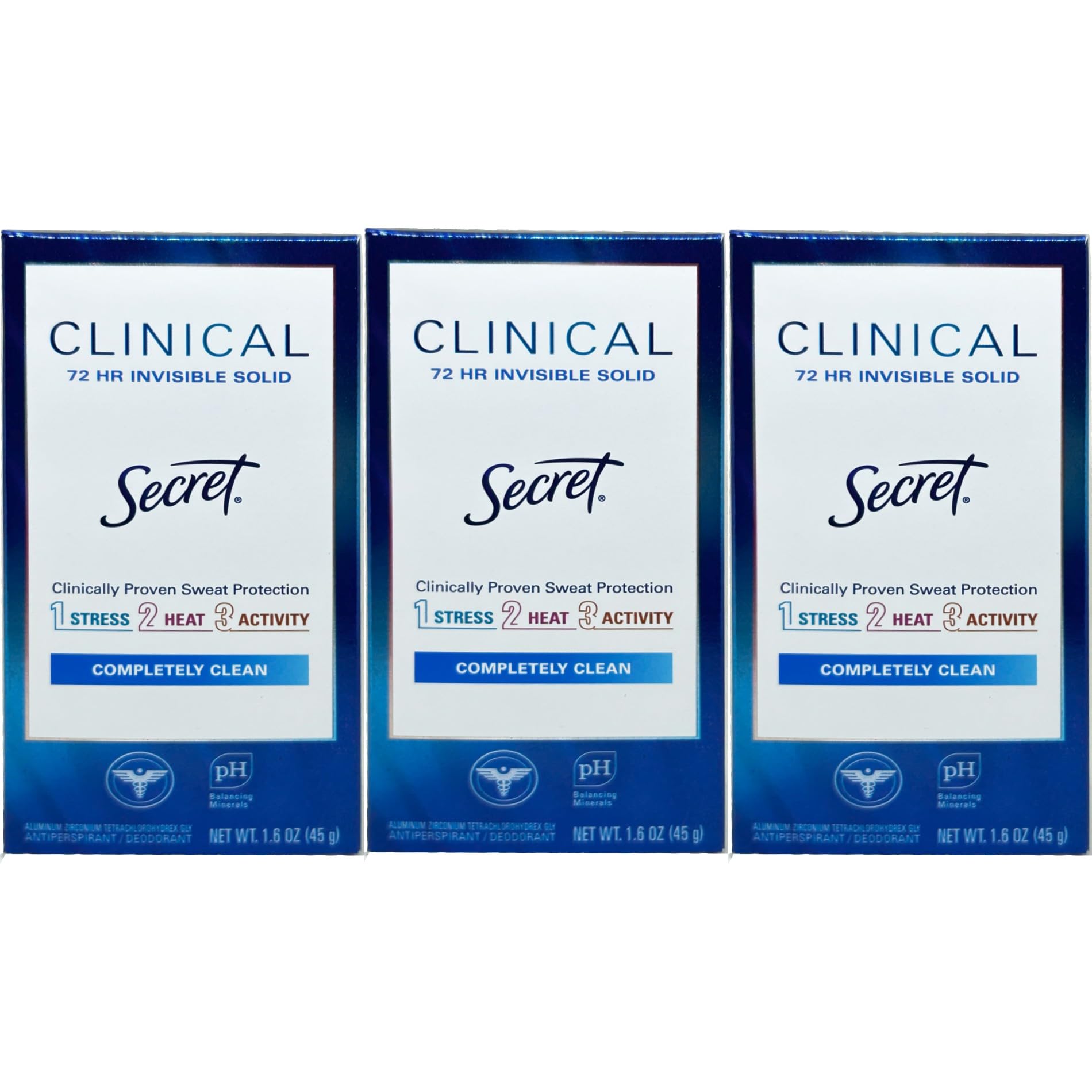 Secret Clinical Strength invisible solid deodorant pack shot emphasizing discreet, prescription-strength protection