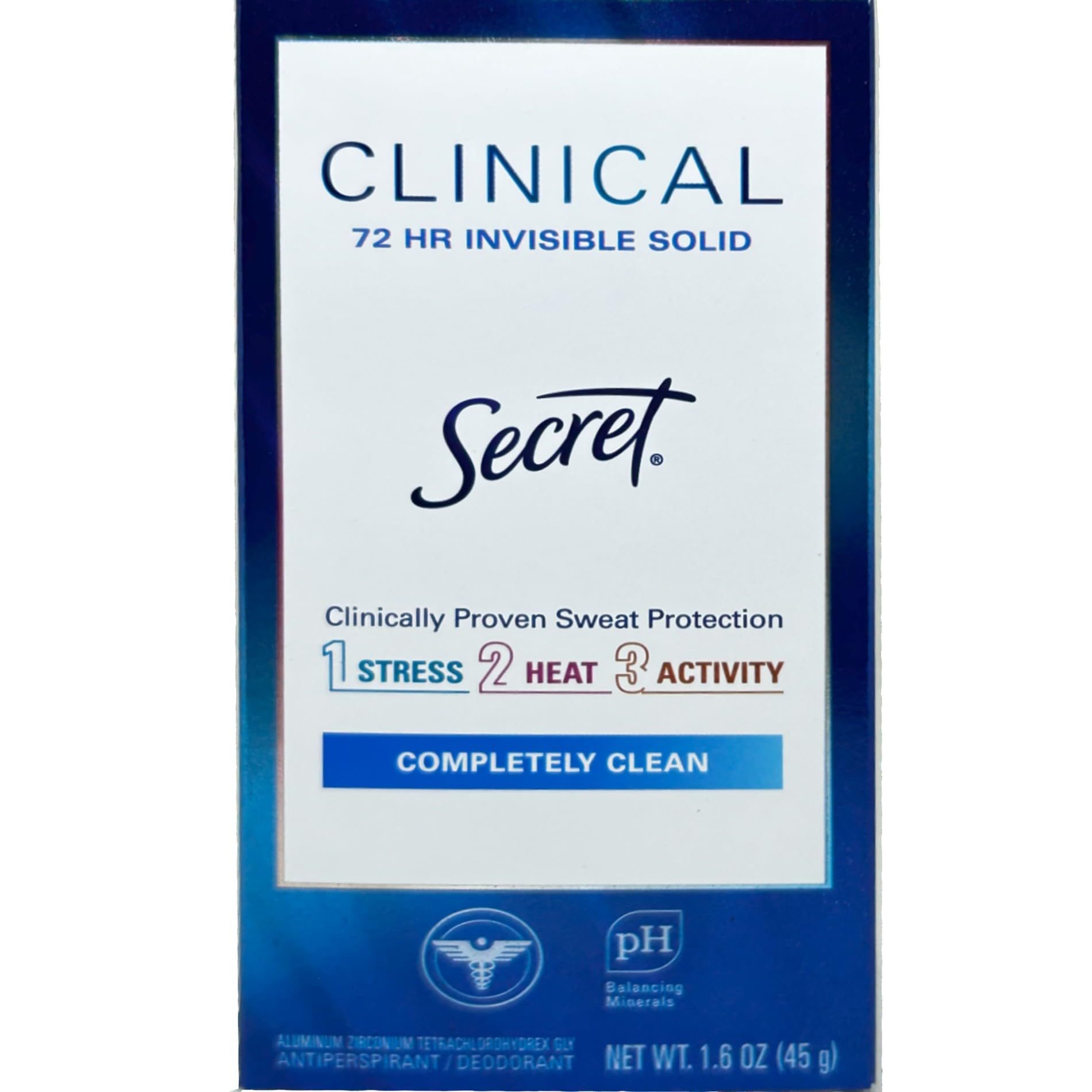 Secret Clinical Strength invisible solid wetness protection graphic illustrating 48 hour protection