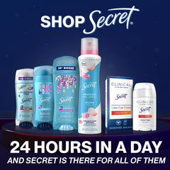 Secret Clinical Strength Soft Solid twist-up shows easy underarm protection