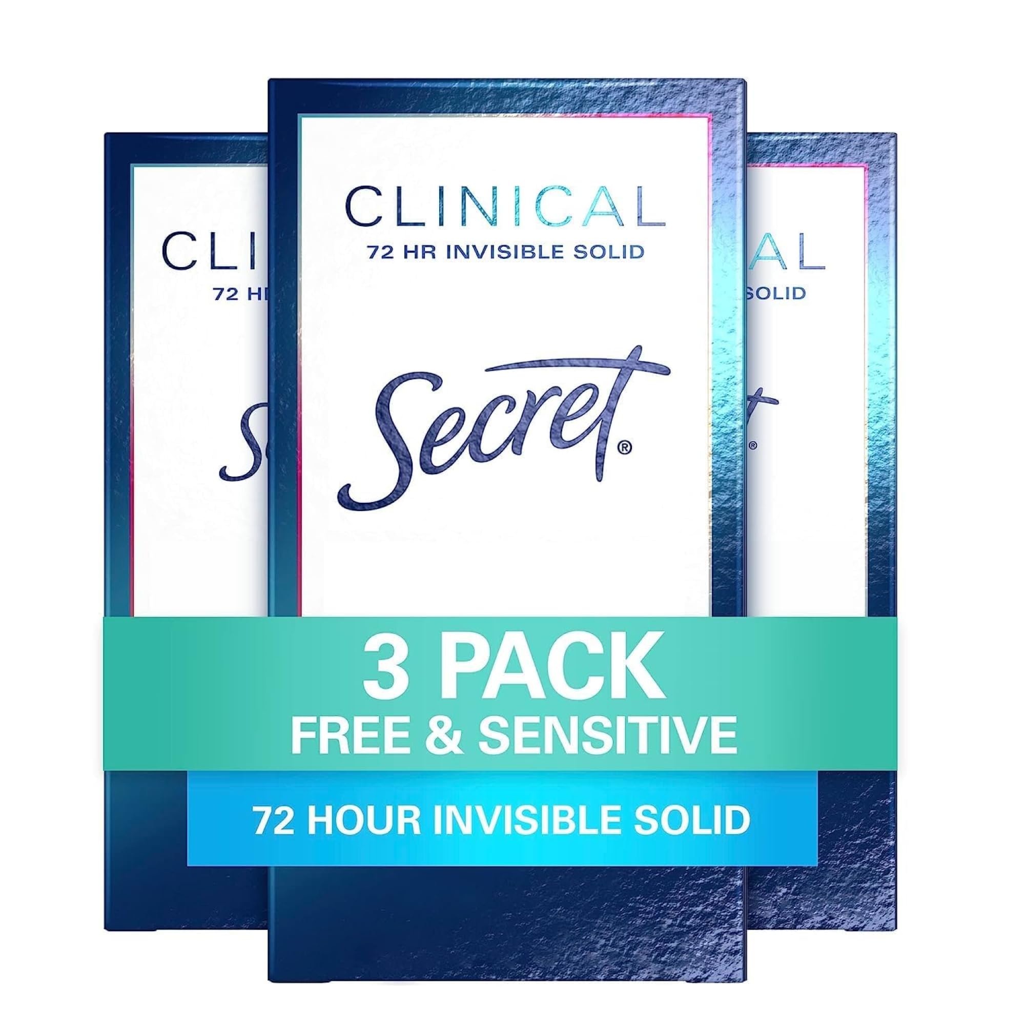 Secret Clinical Strength unscented bottle close-up with invisible protection.