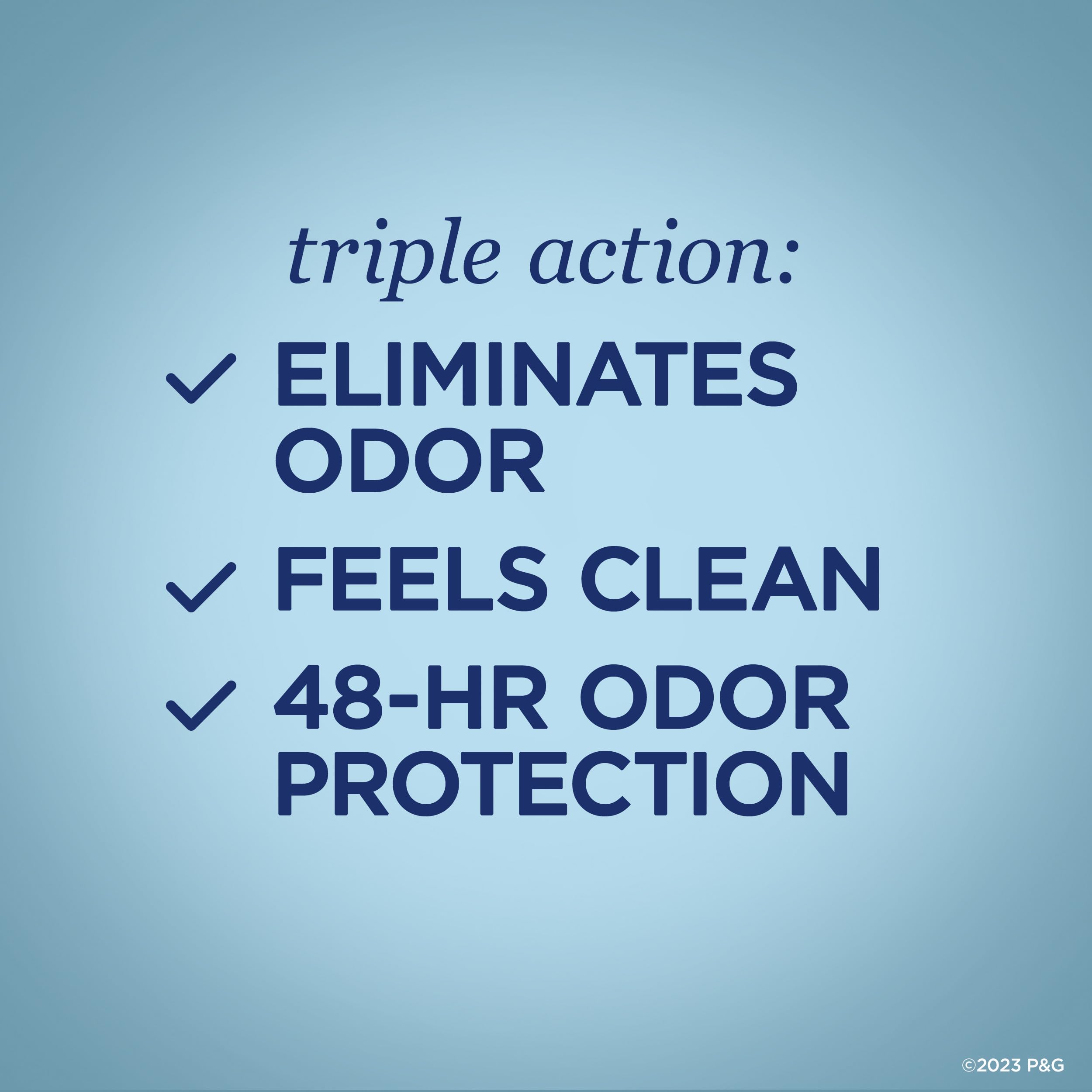 Secret dry solid deodorant application shows quick, clean feeling without residue.