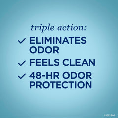 Secret dry solid deodorant application shows quick, clean feeling without residue.