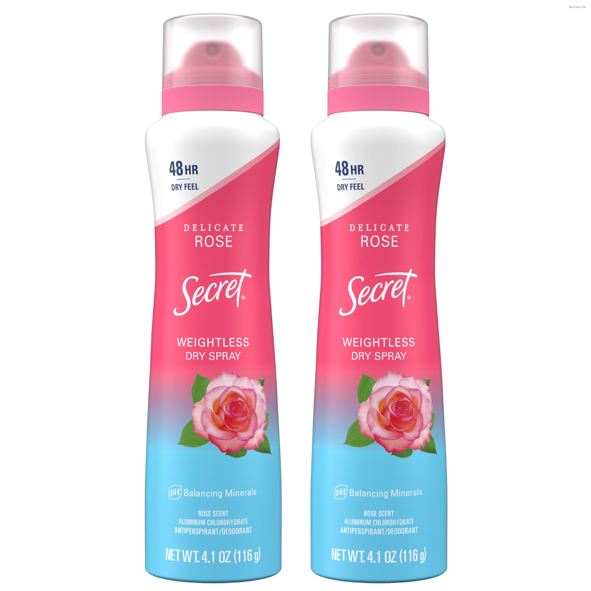 Secret Dry Spray bottle angled shows quick-dry, all-day freshness.