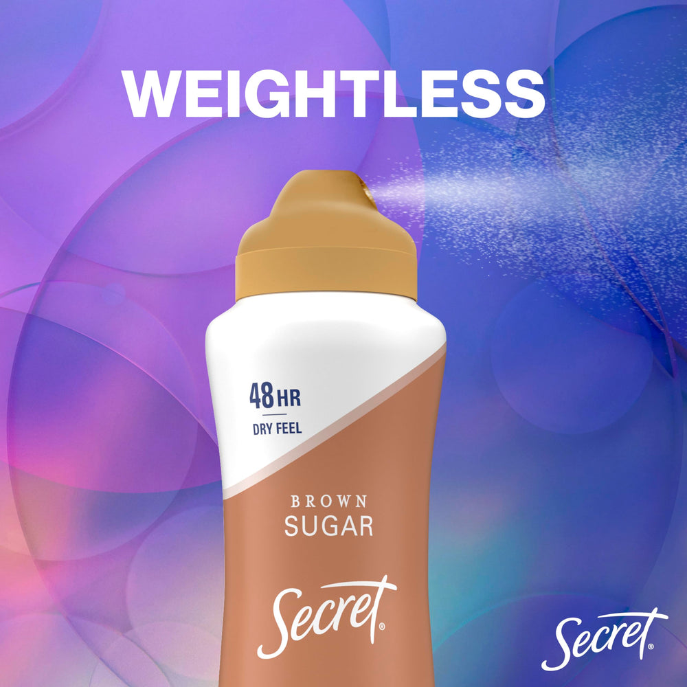 Secret Dry Spray mineral-pH balancing close-up signals skin-friendly minerals.