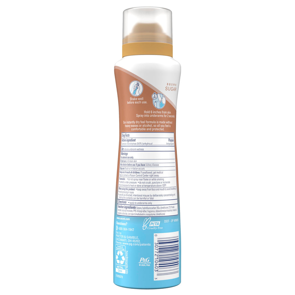 Secret Dry Spray quick-dry usage shot shows easy, mess-free application.