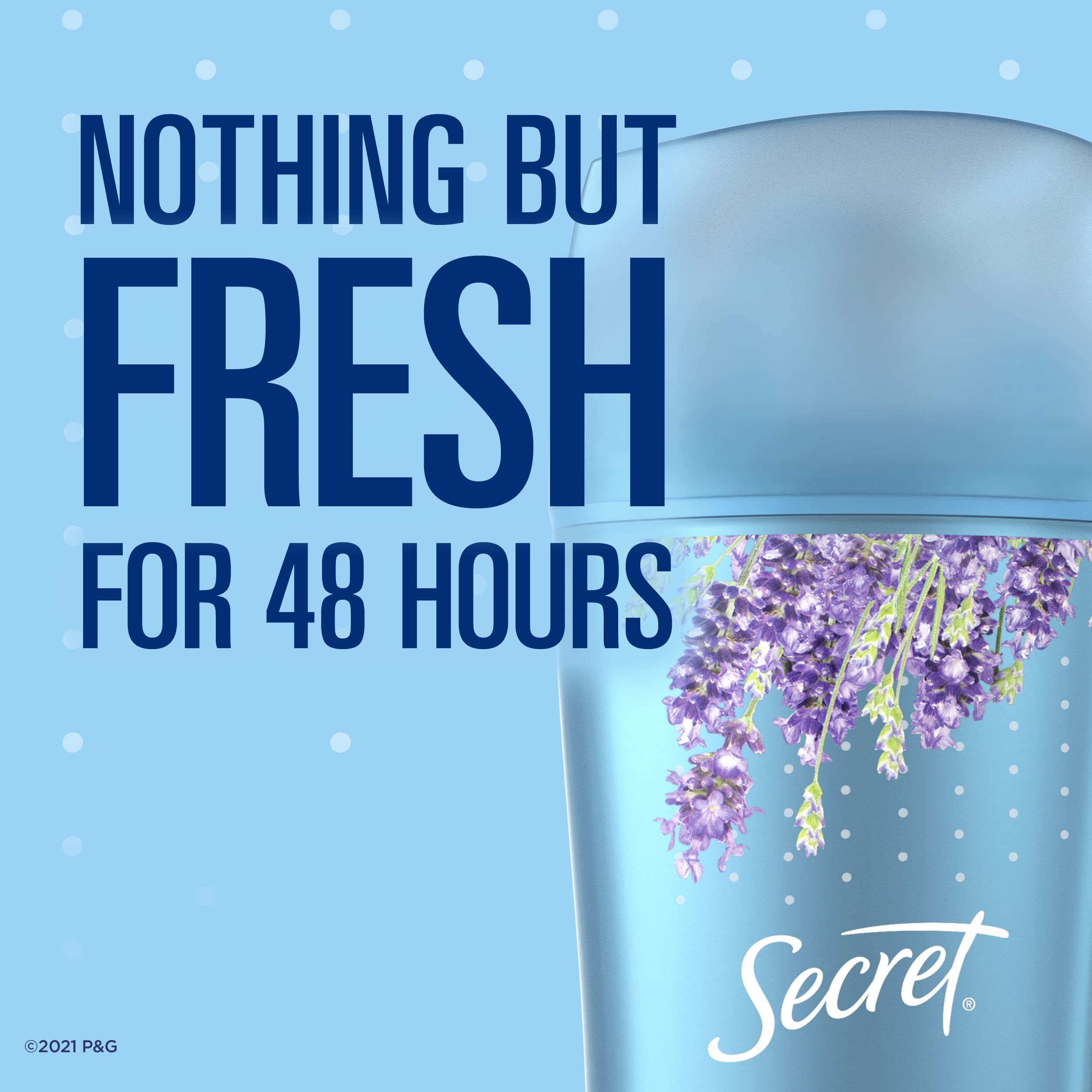 Secret Invisible Solid demonstrates 48-hour odor control and wetness protection.