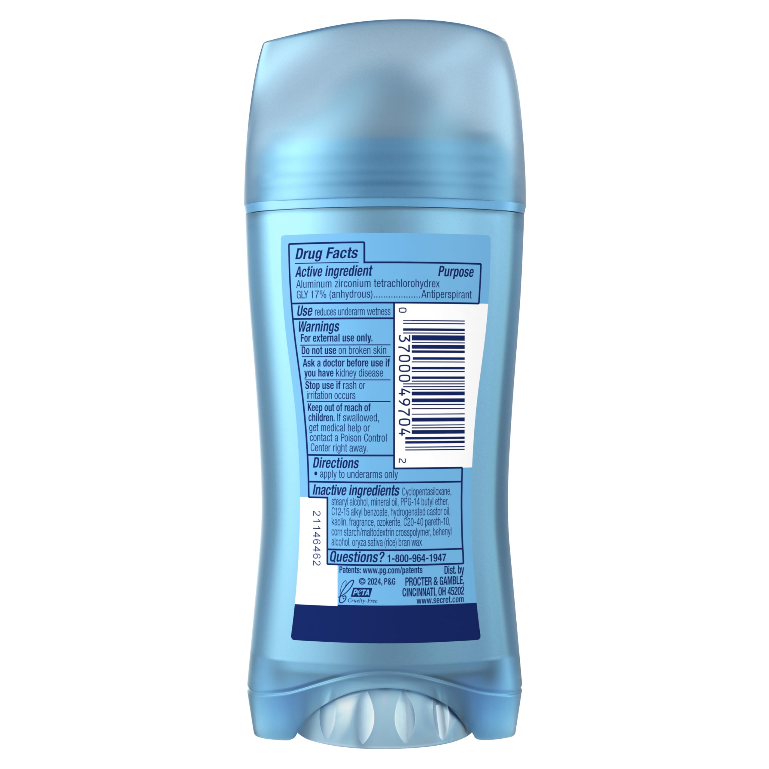 Secret Fresh full-label view reinforces product identity and lavender scent.