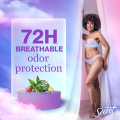 Secret Fresh ph-balancing minerals graphic illustrates skin-balanced freshness throughout the day.