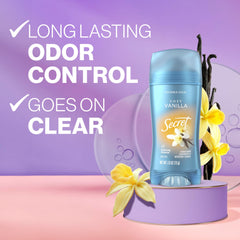 Secret Fresh vanilla scent closeup conveys a fresh, cozy fragrance during wear.