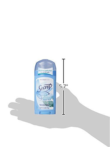 Secret front-label packaging diagram helps shoppers verify scent and size quickly.