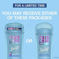 Secret Outlast clear gel shows easy glide for quick, comfortable application.