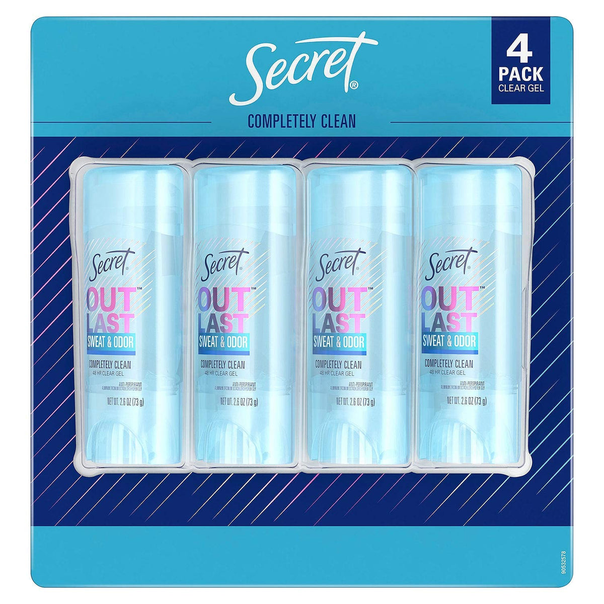 Secret Outlast Clear Gel bottle for long-lasting odor protection and freshness.