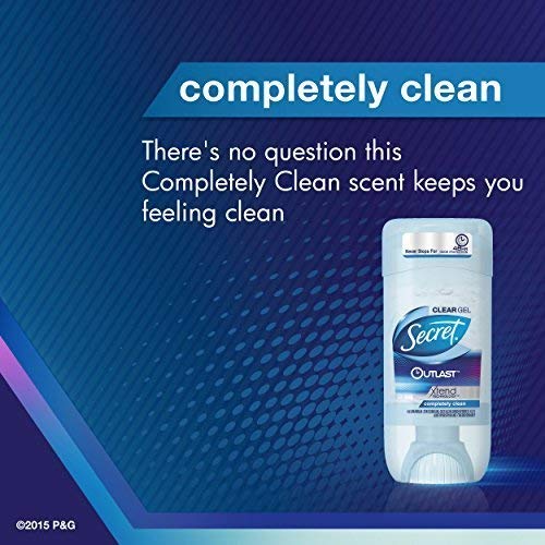 Secret Outlast clear gel bottle side view showing compact daily-use design