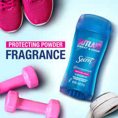 Secret Outlast clear gel application demonstrates smooth, invisible daily wear.