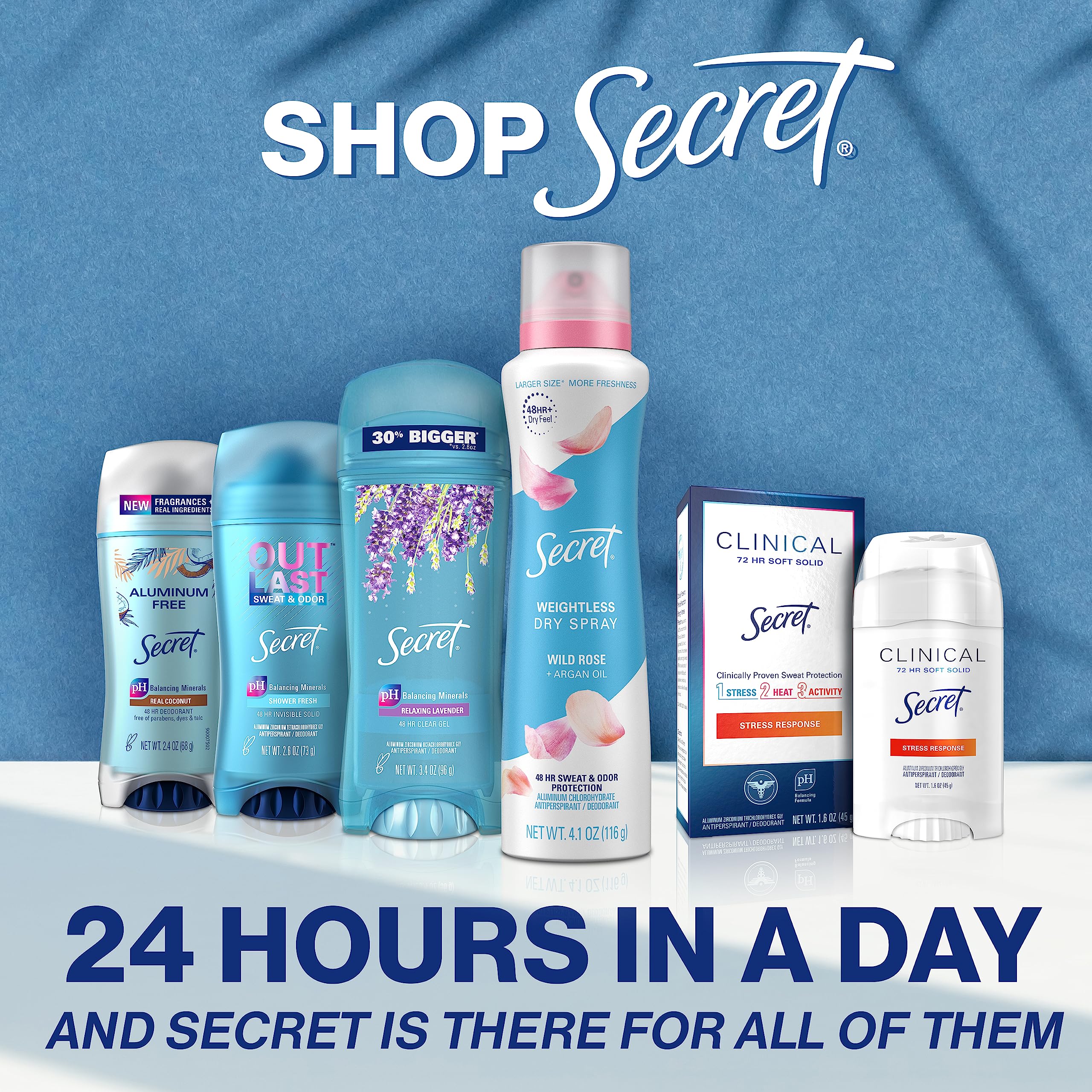 Secret Powder Clean pack-of-6 box shows bulk supply for extended use.