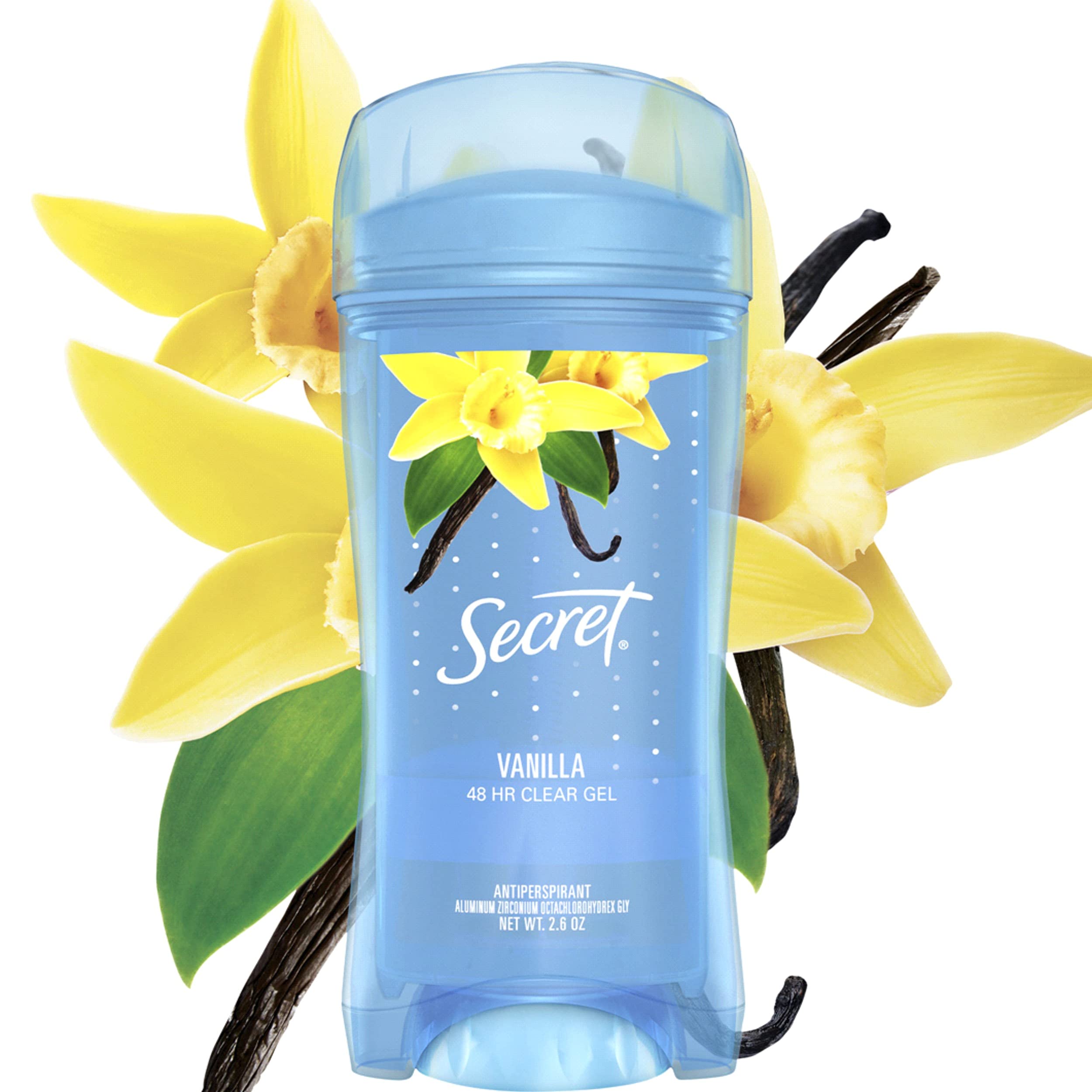 Secret Scent Expressions vanilla scent graphic suggesting daily refreshing use.