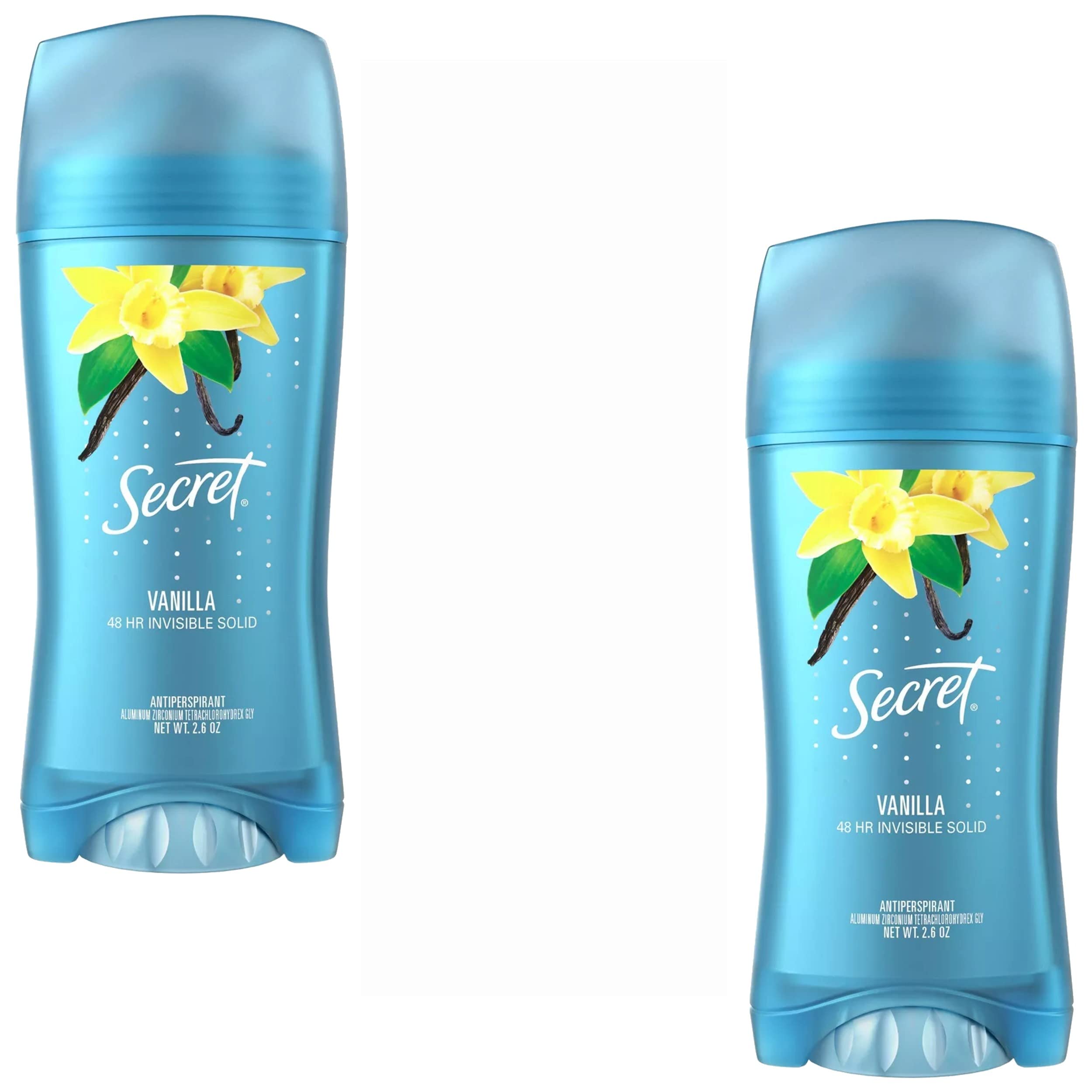 Secret Va Va Vanilla deodorant pack with two sticks for long lasting protection.