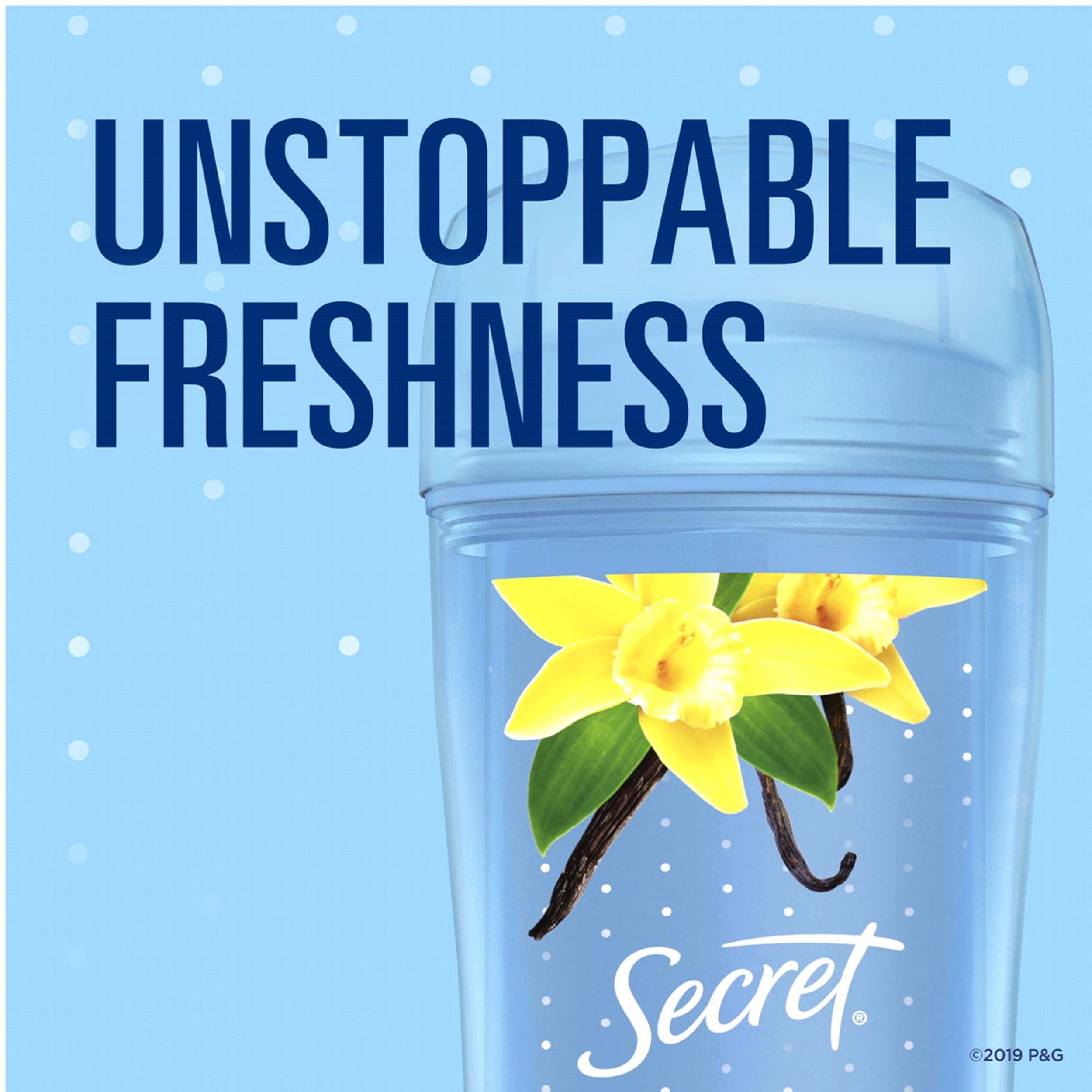Secret Va Va Vanilla dry application underarm feel without residue.
