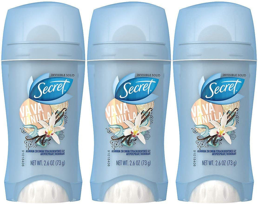 Secret Scent Expressions Va Va Vanilla invisible solid applies smoothly for all-day dry protection.
