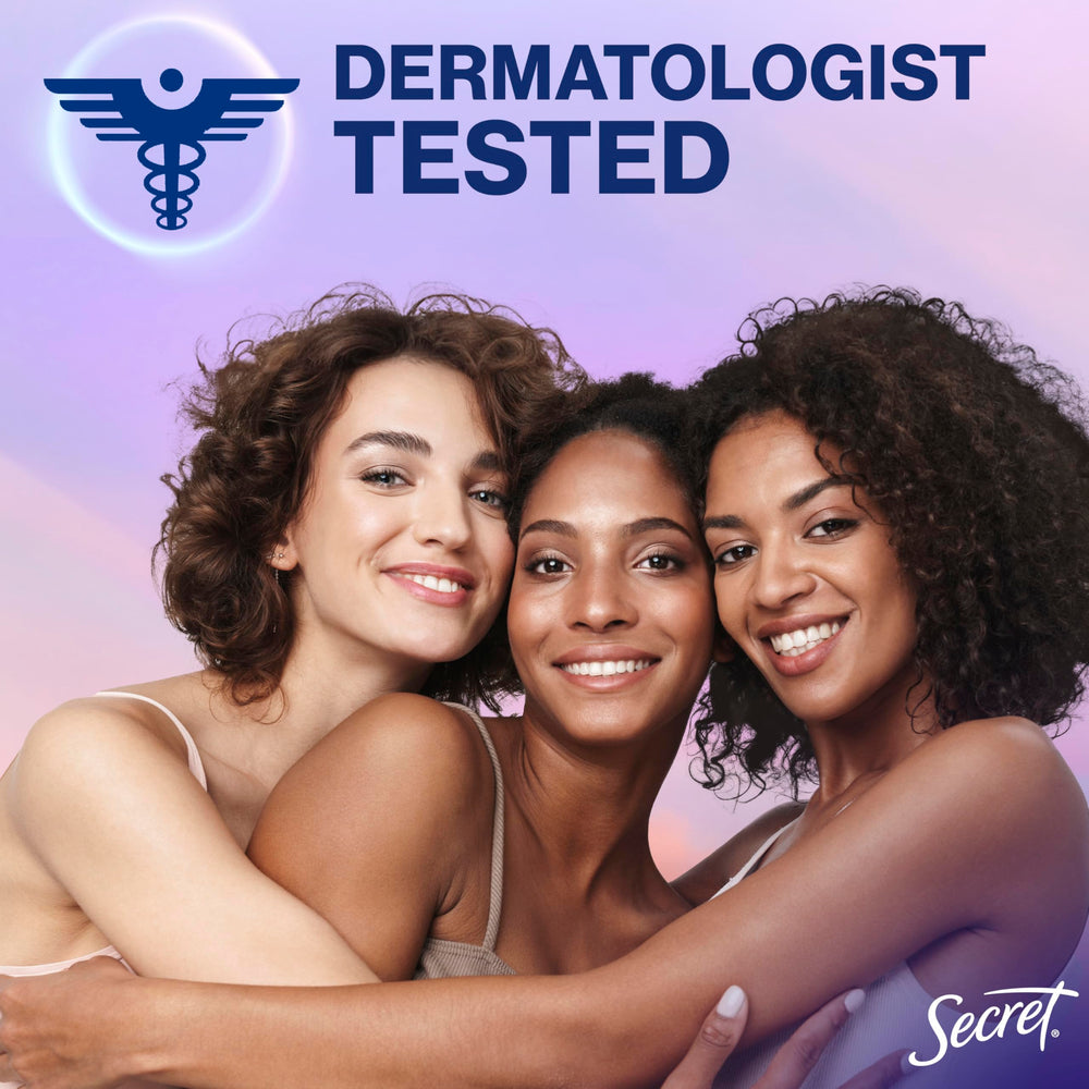 Secret Whole Body Deodorant Dry Feel Stick aluminum-free label highlighted.